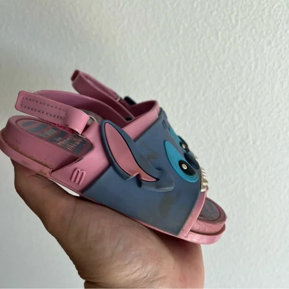 Mini Melissa Stitch Blue and Pink Stitch Sandals - Picture 2 of 4